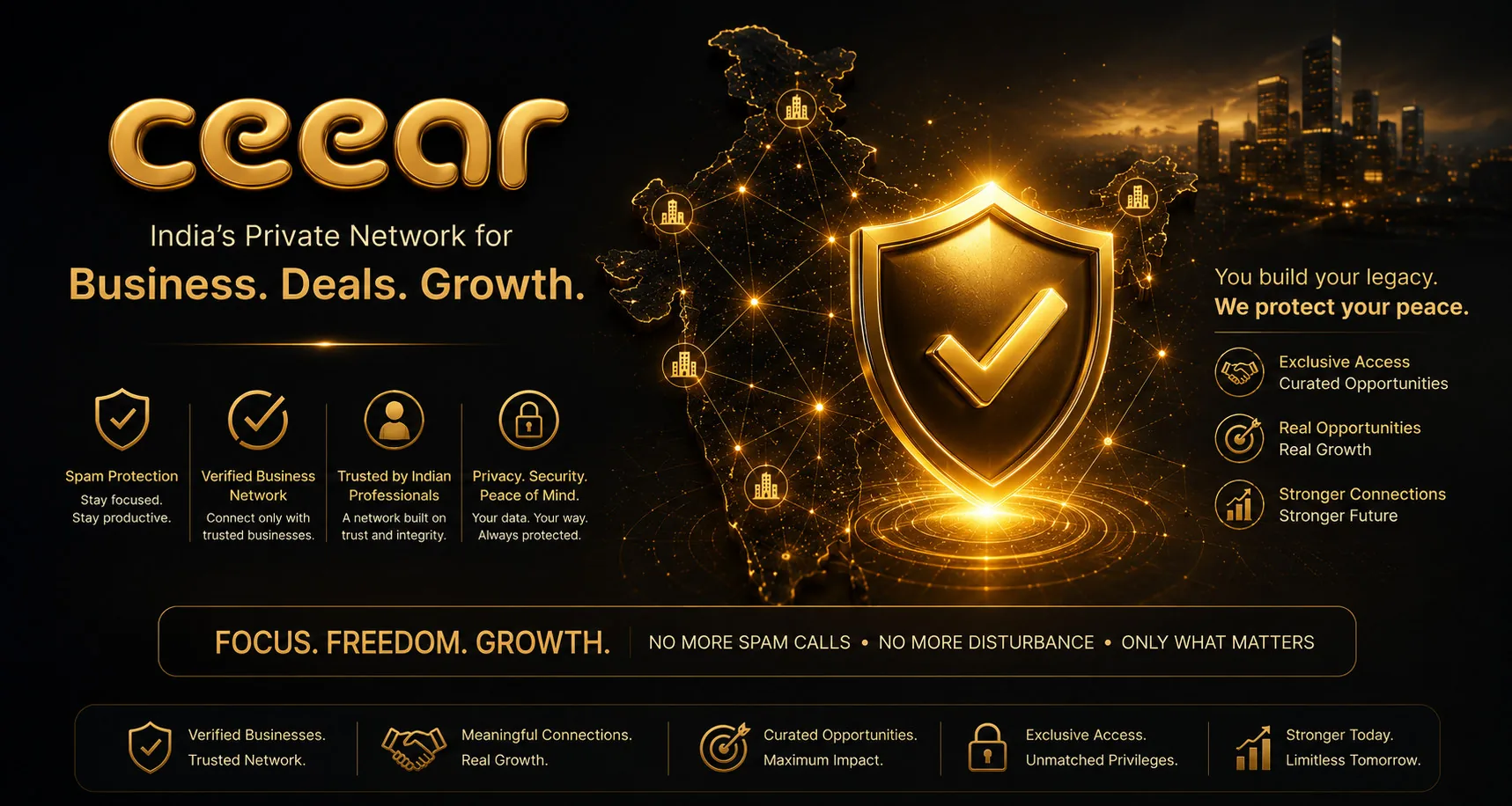 Ceear — India's private network for Business, Deals, Growth. Verified business network across India.